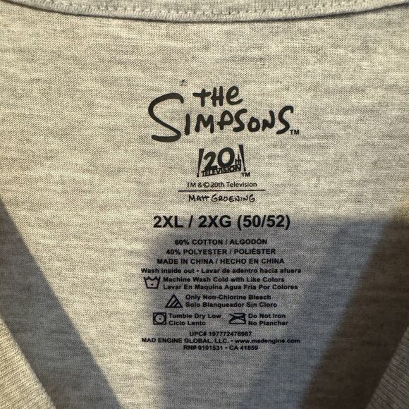Simpsons T-Shirt 2XL Grey World’s Best Dad Short Sleeve Homer Bart Lisa Maggie - Picture 3 of 6